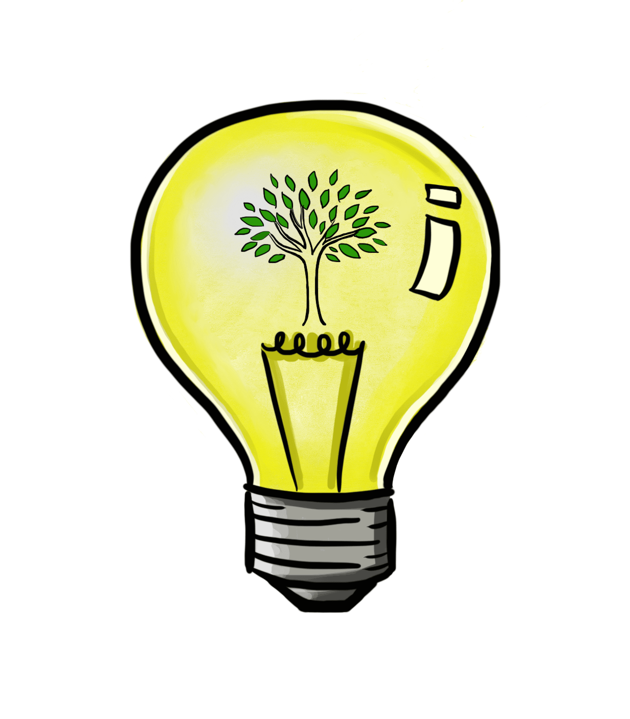 Ilustração, lâmpada e árvore